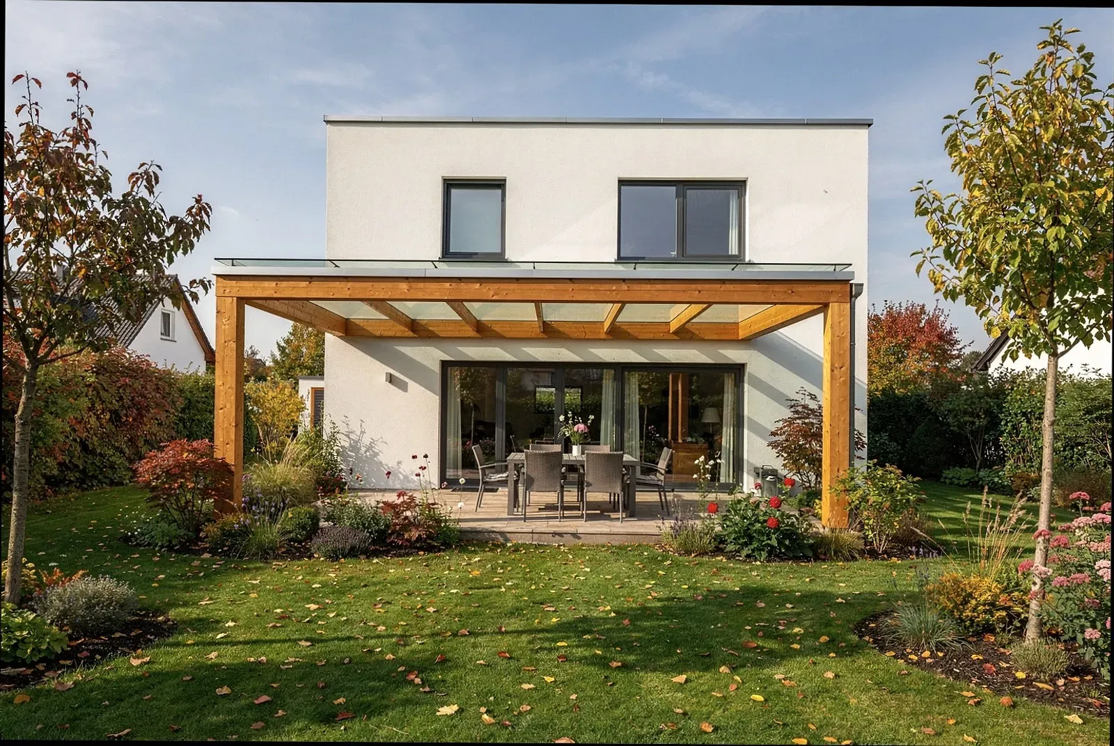Moderne Terrassenüberdachung in Bielefeld